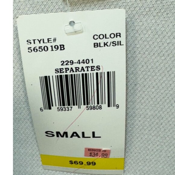 Onyx Nite Womens Beaded Long Sleeve Tank & Jacket Small Black & Pink Silver Glit - Picture 5 of 14